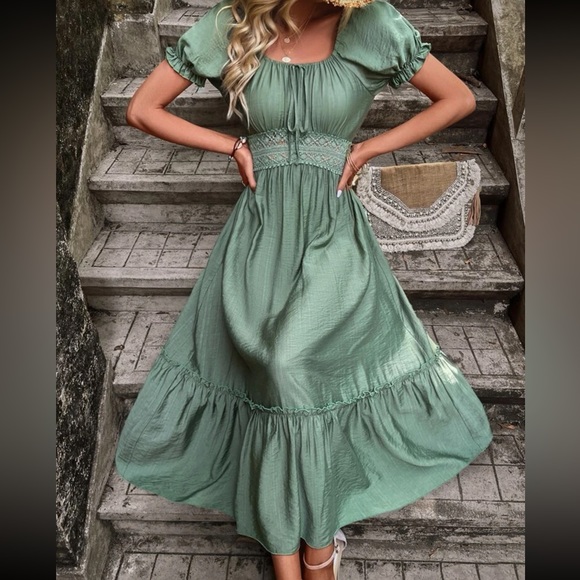 Boho Ruffle Trim Dress - Picture 6 of 9